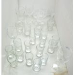 A group of assorted glassware