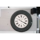 A large French wall clock, of round form,