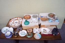 A group of Collector's plates and ashtrays
