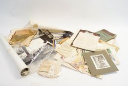 A collection of old paper ephemera, includes GWR Railway tickets,