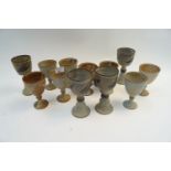 A group of Art pottery goblets