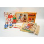 An early etch a sketch and other vintage toys