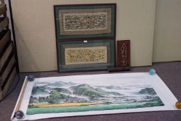 Two Chinese embroideries,