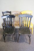 Four stick back style chairs,