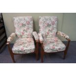 A pair of retro Parker Knoll armchairs,