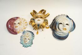 A group of Venetian Carnival style wall masks