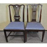 A pair of mahogany splat back chairs