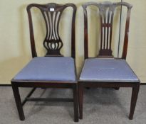 A pair of mahogany splat back chairs