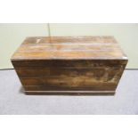 A pine two handled blanket chest