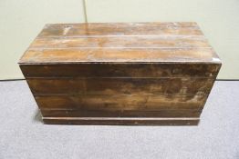 A pine two handled blanket chest