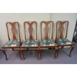 Four dining chairs, with vase backs,