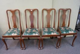 Four dining chairs, with vase backs,