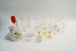 A selection of glassware,