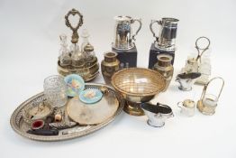 A collection of assorted silver plate and other items,