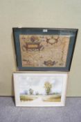 Leslie Cole, Extensive Landscape, watercolour, signed and dated 96 lowr right,