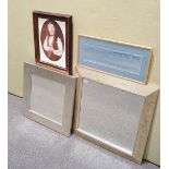 A framed mirror and other items