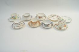 Seven 19th century cup and saucer sets, to include Coalport,