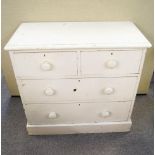 A Victorian painted pine chest of drawers,