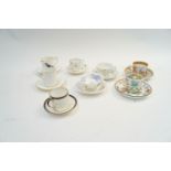 A collection of eight 19th century cup and saucer sets, to include Aynsley, Minton,