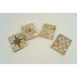 Four mother of pearl card cases