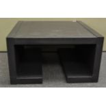 A dark wood cubic side table