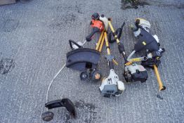 Four petrol strimmers,