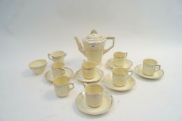 An Art Deco 'Grindley' tea service to include teapot, saucers, cups,