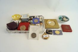 A gold plate pocket watch and other items