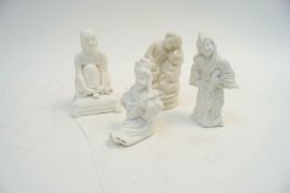 Four 20th century miniature Parian figures,