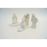 Four 20th century miniature Parian figures,