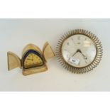 A cased Deco clock and an eight day clock