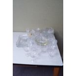 A selection of glassware,