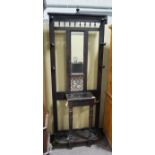 A Victorian hall stand, in oak with glove box,