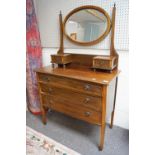 An Edwardian dressing table, in mahogany,