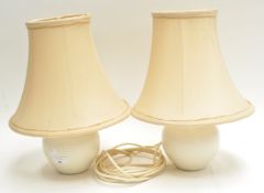 Two pottery lamps