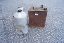 A Pratts petrol can and a Volcano camp kettle