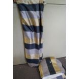 A pair of striped curtains