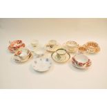 Nine 19th century cups and saucers,