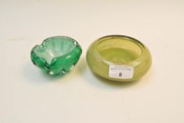 A Studio Art glass trinket dish/bowl with another