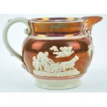 A 19th century Sunderland lustre relief moulded pottery jug,