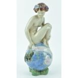 A Doulton Lambeth stoneware figure of 'The Bather' by John Broad, circa 1900, impressed marks,