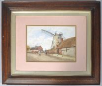 J.Marley , watercolour, Windmill and farm dated (18) 89 lower right, 23cm x 33.