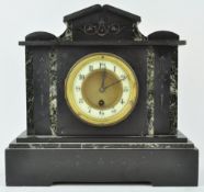 A Victorian slate and marble mantle clock,
