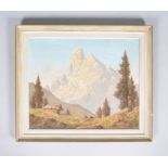 P Mazer, Pistler Kogel, Dolomites, oil on canvas, signed lower right, 51.