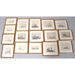 A group of fifteen 19th century and later Maritime prints in gilt frames,