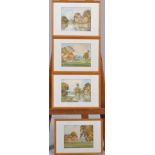 Larban, Vietnamese scenes, watercolours, a set of four, signed ,