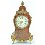 An Edwardian French style mantel clock with gilt metal mounted boulle front,