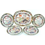A Masons ironstone platter, decorated in an Imari palette, 33mcm x 27cms,
