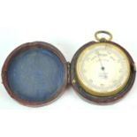 A 19th century pocket barometer, with silvered 4.