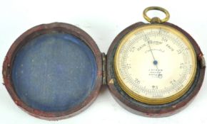 A 19th century pocket barometer, with silvered 4.